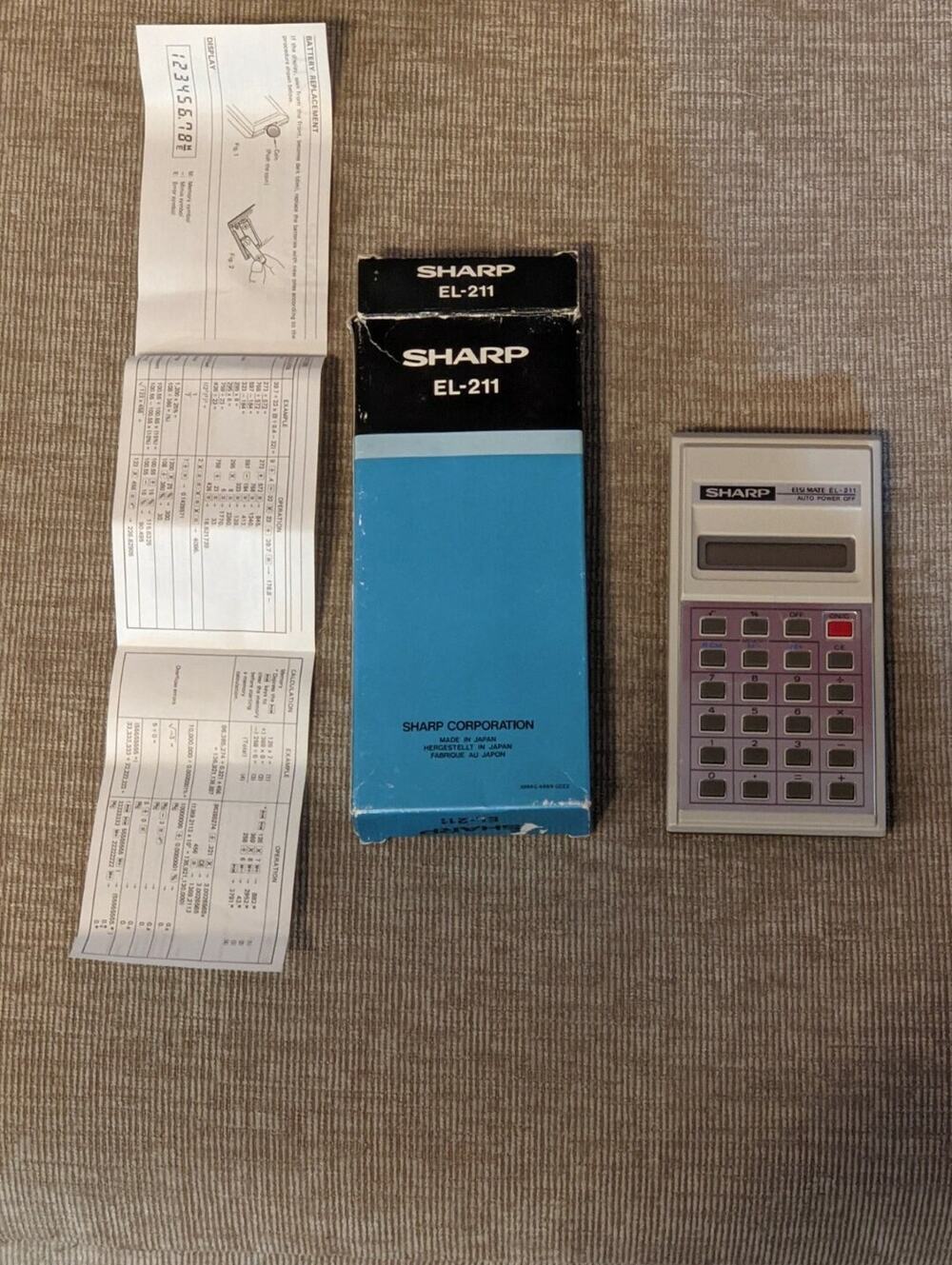 Vintage SHARP Calculator EL-211 Basic Pocket Handheld - WORKING CONDITION VTG